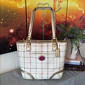 Coach Heritage Tattersall Signature Shoulderbag